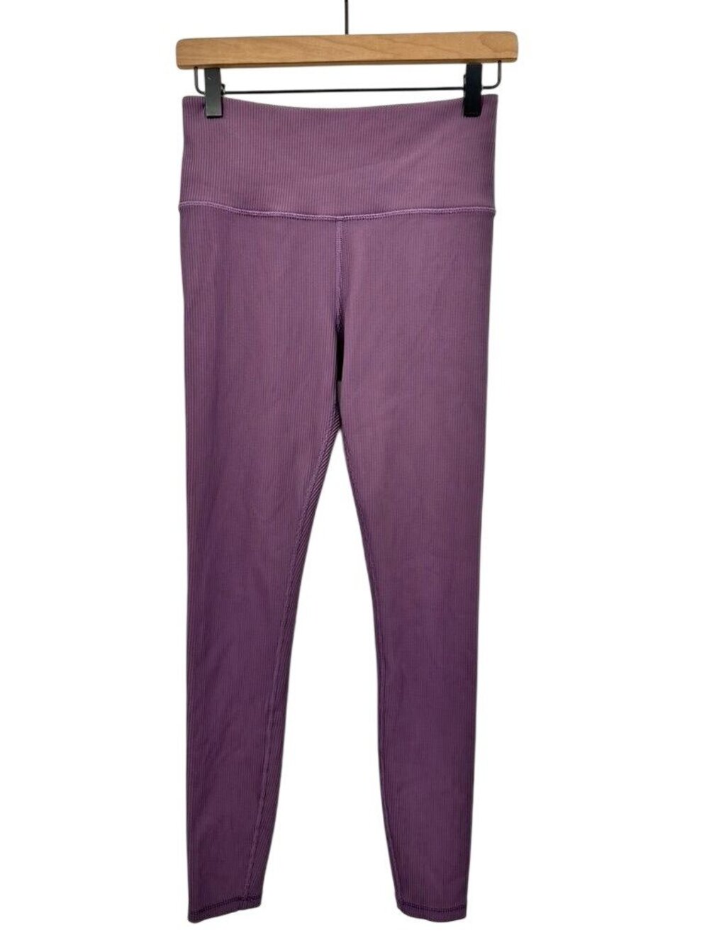 Athleta Elation Rib Tight Leggings Purple High Waist Nylon Blend Size M
